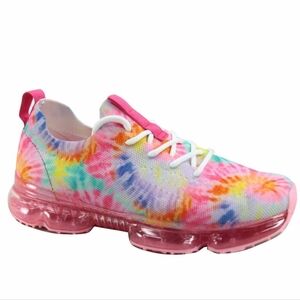 La Sheelah Flow-19 Stretch Elastic Mesh Lace Up Air Bubble Cushion Sneaker Multi